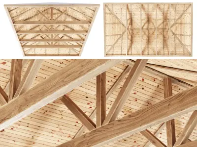 Wooden Ceiling V9  3D model