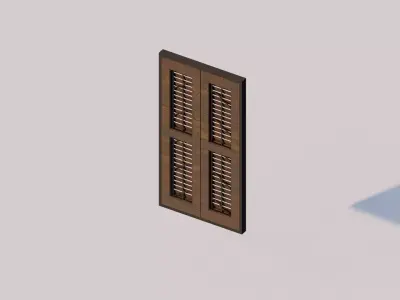 Wood Window with Black Facade 3D model