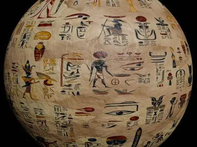 Ancient Egypt Hieroglyphs  - VOL 2 - 1 Seamless PBR Texture