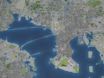Tampa Bay Low-poly 3D model