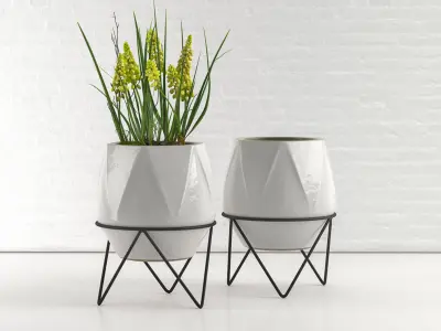 Aaro Geo Planter with Stand 3D model