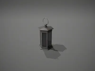 Dark Metal Antique Lantern Low-poly 3D model