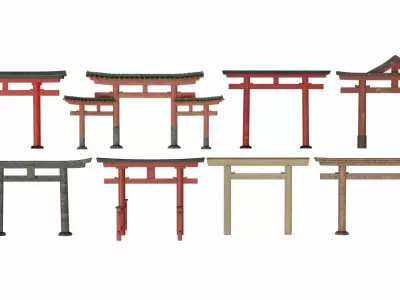 Torii gates 3D Model Pack