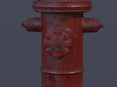 Fire Hydrant Low-poly 3D model 8