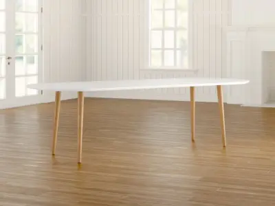 Walters Oval Wood Dining Table 3D model