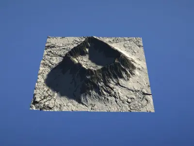 Landscape Environment Volcano Snow 47 Low-poly 3D model