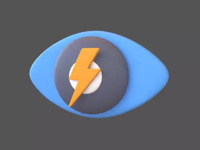 Eyes Symbol with Lighting v1 003 Low-poly 3D model