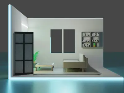 ISOMETRIC VIEW - HALL - BLENDER 3D model