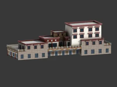 Tibetan-style architecture 3D model
