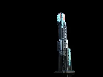 Futuristic Future Modern City Building Skyscraper 20 3D model