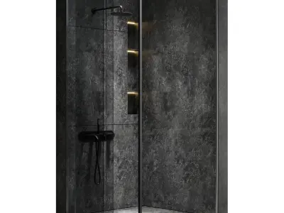 Corner Shower Cabins 01 Low-poly 3D model