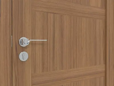 Modern Wooden Interior Door with Furniture 008 3D model
