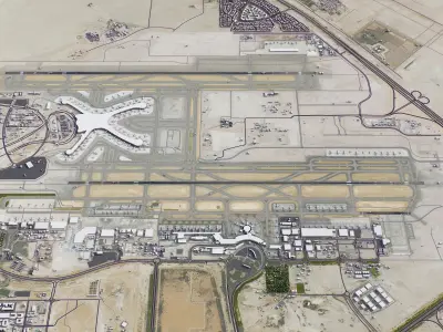 Abu Dhabi  Airport Low-poly 3D model