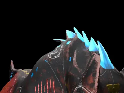 Robo Wolf Sci-Fi Low-poly 3D model