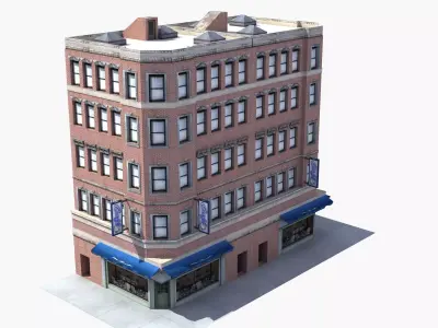 Downtown Store Building Low-poly 3D model
