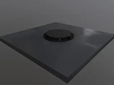 Manhole plate with hole in it Free low-poly 3D model