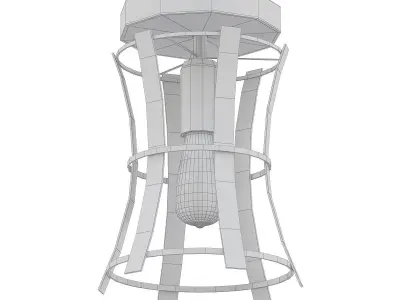 Medieval caged ceiling light fixture 3D model