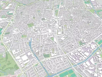 Cityscape Tilburg Netherlands 3D model