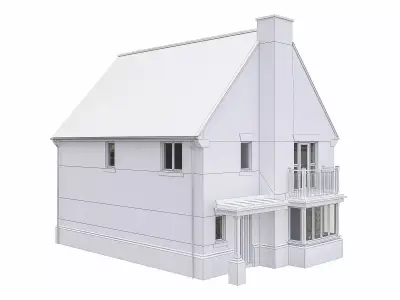 Neighborhood Houses P26 Low-poly 3D model