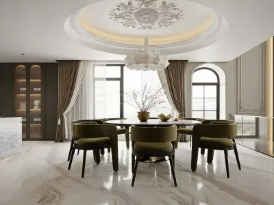 Light luxury style living room 3D model