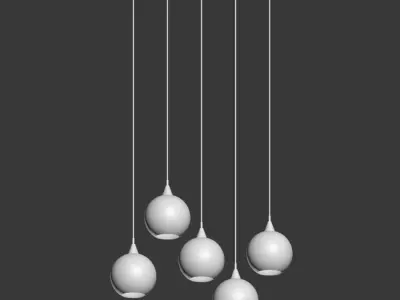 Firefly 5 bulb black pendant light 3D model