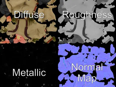 Character Model Veteran Soldier Rigged and Animated Low-poly 3D model