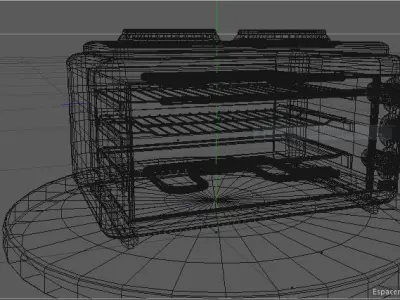 cooker toaster oven 3D model