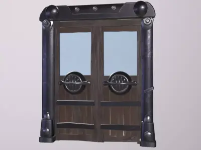 Cave Door Low-poly 3D model