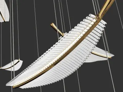 LEAF LED CHANDELIER Low-poly 3D model