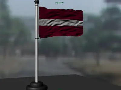Latvia flag 3D model