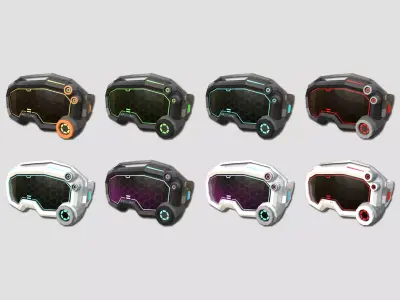 08 SciFi Glasses Low Poly A Collection - Character Design 3D Model Pack