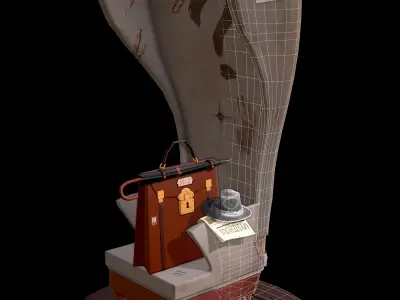 3D stylized Armchair  Low-poly 3D model