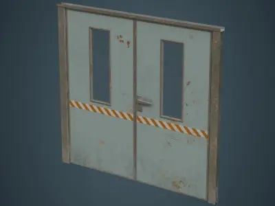 Industrial Door 1B Low-poly 3D model