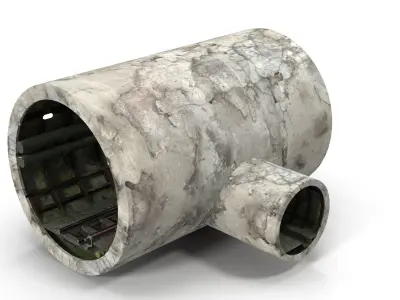 Subway tunnel T Low-poly 3D model