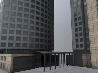 Amsterdam Akzo Nobel Low-poly 3D model