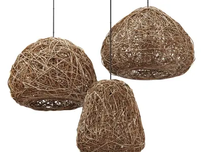 Lamp wicker n60 3D model