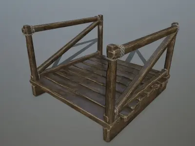 woods and  ropes  Low-poly 3D model