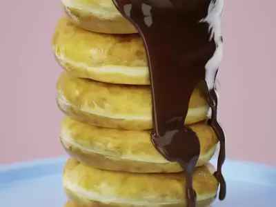 Donuts Spash Animated 3D model