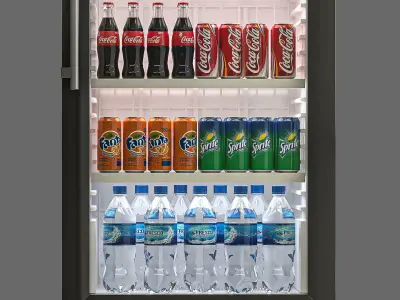Fridge with Drinks 3D model
