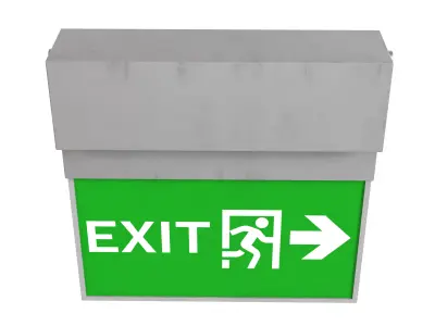 Exit Sign Set Low-poly 3D model