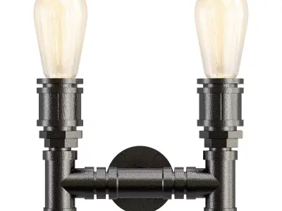 Loft2123W two light industrial wall sconce 3D model
