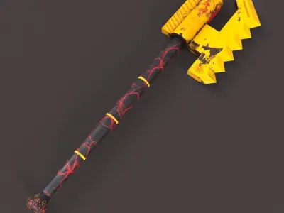 Sci-Fi Axe Low-poly 3D model