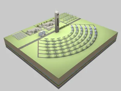 Solar power station 3D model