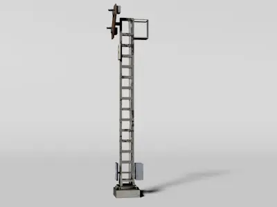 Trackside distant signal Low-poly 3D model