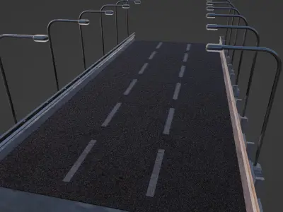 Modular Highway 001 Low-poly 3D model