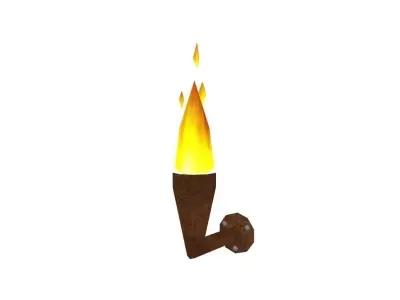torch candle on wall Free low-poly 3D model