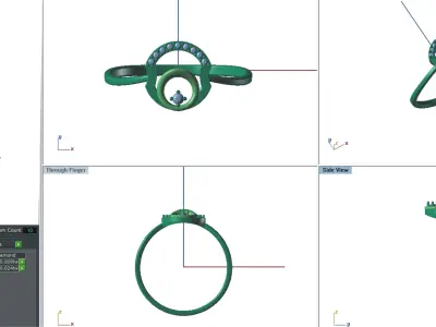 Solitaire Wedding Engagement Women Light Weight Rings 3D print model 2