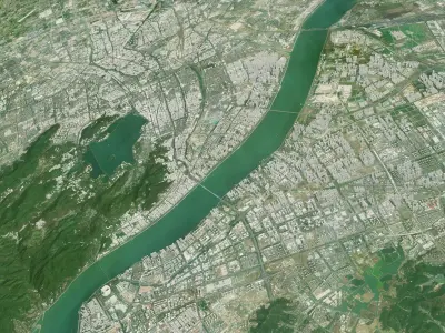 Hangzhou City in Zhejiang China 3D model