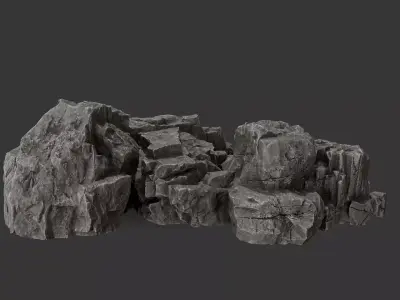 Cliff Rock with Multiple Textures Low-poly 3D model purchase