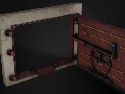 Subway Hermetic Gate Low-poly 3D model